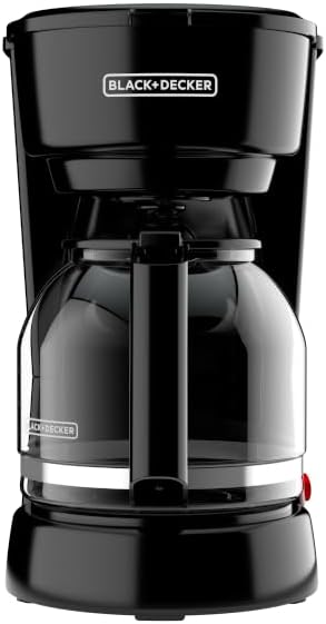 BLACK+DECKER 12-Cup Coffee Maker with Easy On/Off Switch, Easy Pour, Non-Drip Carafe with Removable Filter Basket, Black