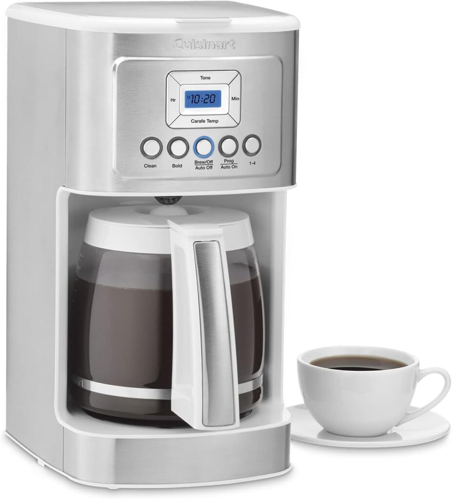 Cuisinart Coffee Maker, 14-Cup Glass Carafe, Fully Automatic for Brew Strength Control  1-4 Cup Setting, Stainless Steel, DCC-3200P1