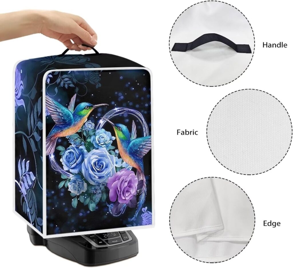 Kathyboom Hummingbird Flower Coffee Machine Covers with Top Handle Dust Resistant Mixer Juice Machine Protector Soft Covers for Small Kitchen Appliance, Kitchen tool