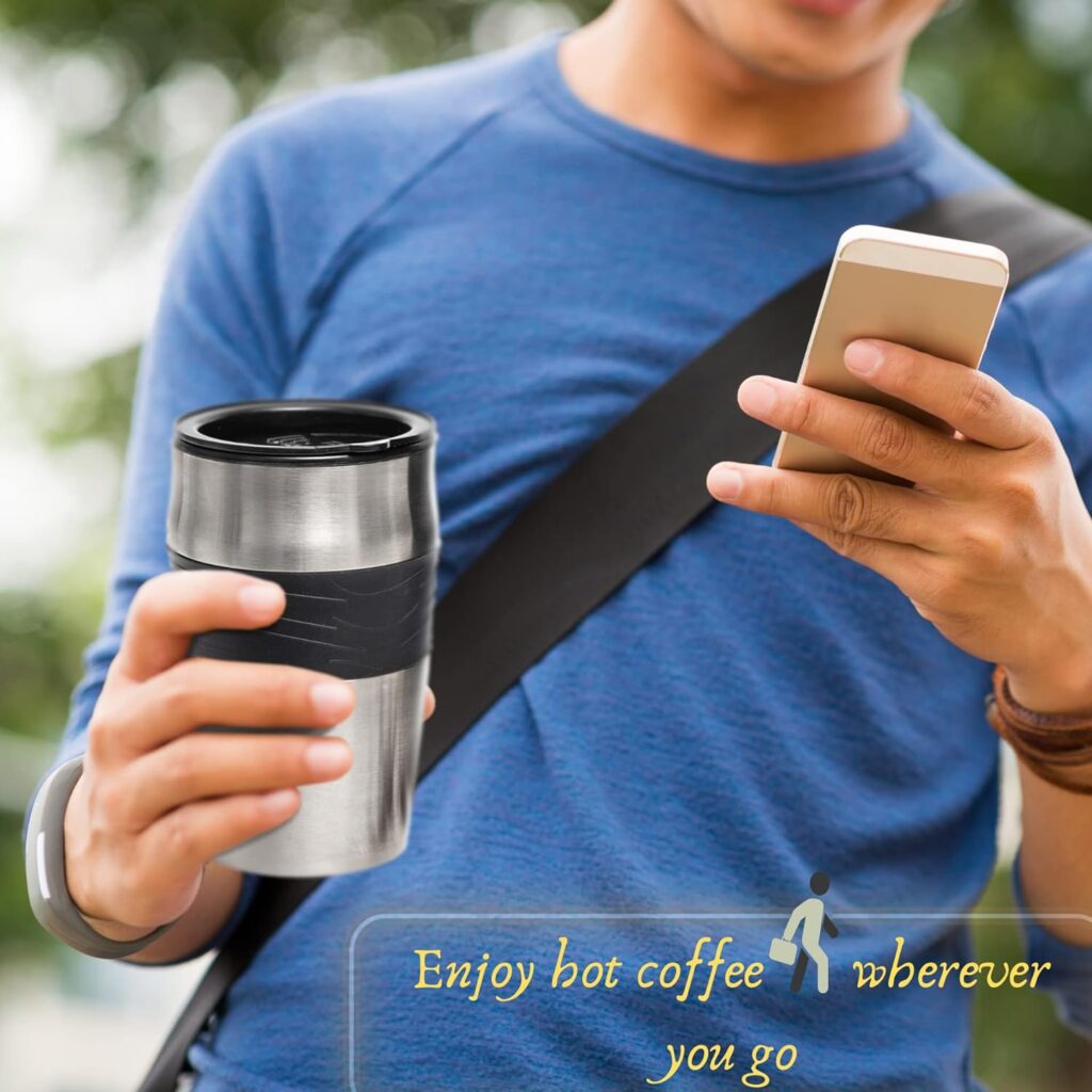 Mixpresso 2-In-1 Single Cup Coffee Maker  14oz Travel Mug Combo | Portable  Lightweight Personal Drip Coffee Brewer  Tumbler Advanced Auto Shut Off Function  Reusable Eco-Friendly Filter