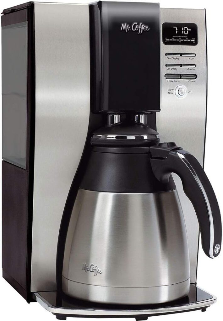 Mr. Coffee Coffee Maker, Programmable Coffee Machine with Auto Pause, 10 Cups, Stainless Steel