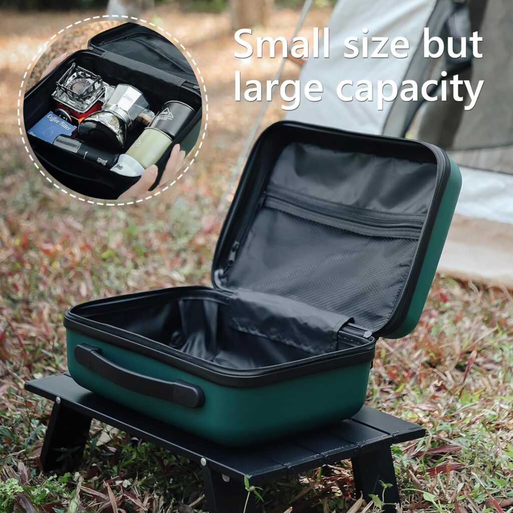Bincoo Coffee Maker Travel Case 10 for Barista Espresso Machine Travel Case Waterproof-Coffee Maker Storage Box with Comfortable Hand Hold Belt, Suitable for Travelling, Office, Camping (Dark green)