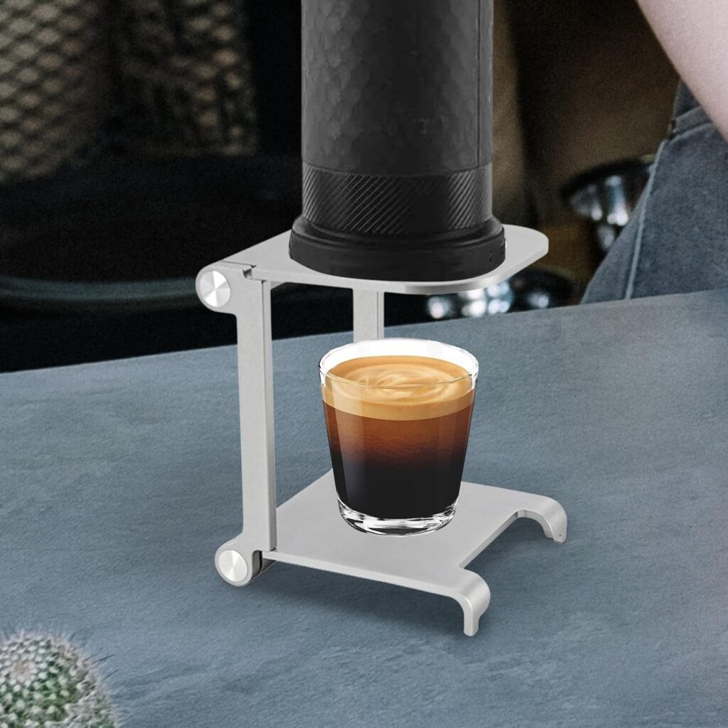 Bothyi Hand Washed Filter Cup Bracket, Portable Espresso Machine Holder, Small Manual Drip Coffee Machine Stand for Outdoor, Style B