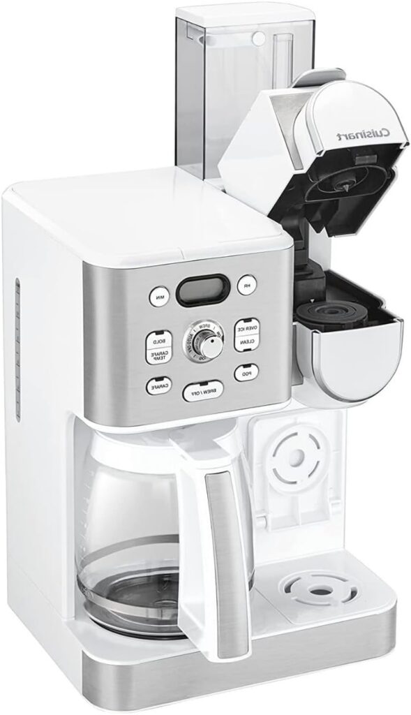 Cuisinart SS-16W Stainless Steel Coffee Maker (White) - 25% Faster Brewing, Combo Coffee Center for Rich Coffee Bundle with Stainless Steel Tumbler, and Medium Roast Single-Serve K-Cup Pods (3 Items)