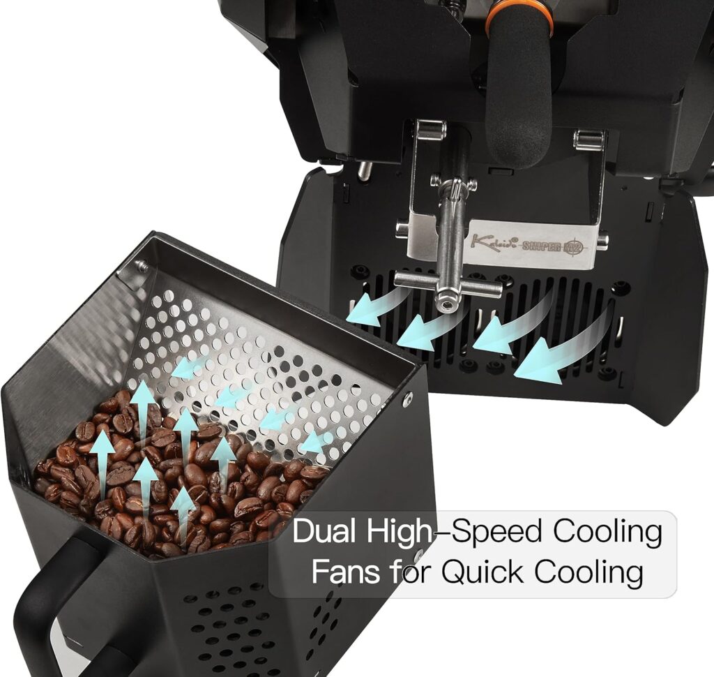 Kaleido sniper Coffee Roaster, Commercial Coffee Electric Heating Bean Roasting with Discharge Smoke  Chaff Collector for Home Use (400g S) only Kaleido system